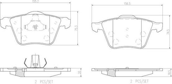 Brembo P24077N - Bremžu uzliku kompl., Disku bremzes adetalas.lv