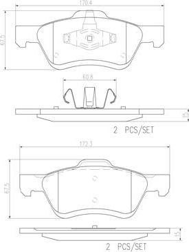 Brembo P24159N - Bremžu uzliku kompl., Disku bremzes adetalas.lv