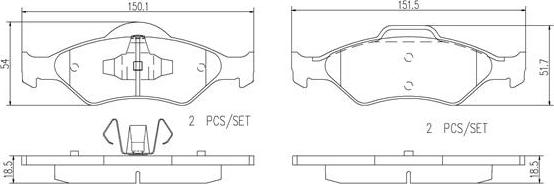 Brembo P24156N - Bremžu uzliku kompl., Disku bremzes adetalas.lv