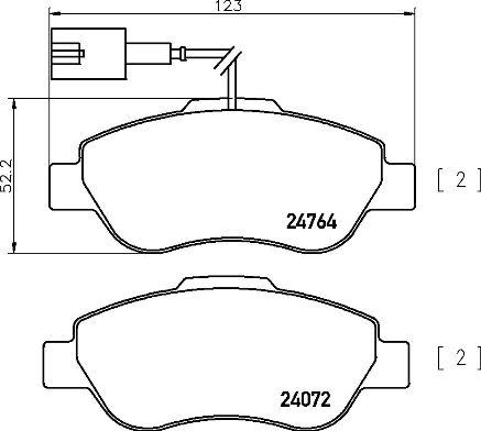 Brembo P 24 150 - Bremžu uzliku kompl., Disku bremzes adetalas.lv