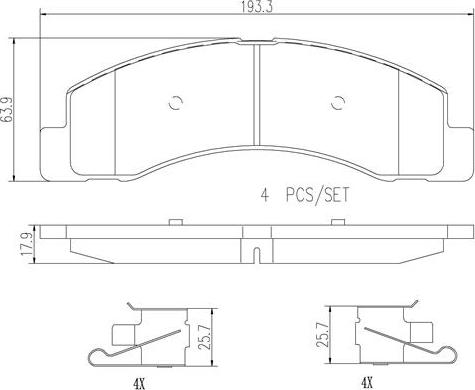 Brembo P24106N - Bremžu uzliku kompl., Disku bremzes adetalas.lv