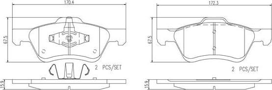 Brembo P24116N - Bremžu uzliku kompl., Disku bremzes adetalas.lv