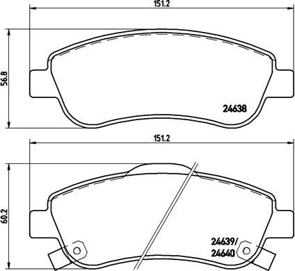 Brembo P 28 045X - Bremžu uzliku kompl., Disku bremzes adetalas.lv