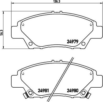 Brembo P 28 050X - Bremžu uzliku kompl., Disku bremzes adetalas.lv