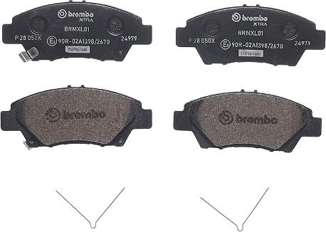 Brembo P 28 050X - Bremžu uzliku kompl., Disku bremzes adetalas.lv