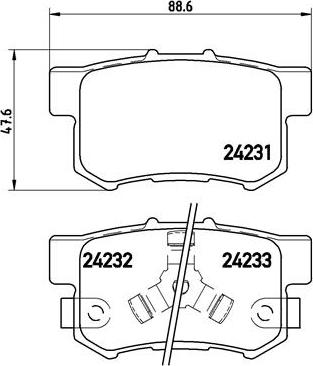 Brembo P 28 051 - Bremžu uzliku kompl., Disku bremzes adetalas.lv