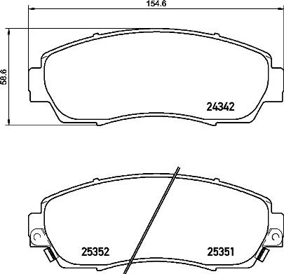 Brembo P 28 068 - Bremžu uzliku kompl., Disku bremzes adetalas.lv