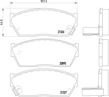 Brembo P 28 004 - Bremžu uzliku kompl., Disku bremzes adetalas.lv