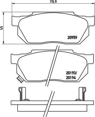 Brembo P 28 008 - Bremžu uzliku kompl., Disku bremzes adetalas.lv