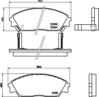 Brembo P 28 016 - Bremžu uzliku kompl., Disku bremzes adetalas.lv