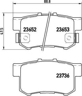 Brembo P 28 039 - Bremžu uzliku kompl., Disku bremzes adetalas.lv