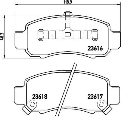 Brembo P28033N - Bremžu uzliku kompl., Disku bremzes adetalas.lv