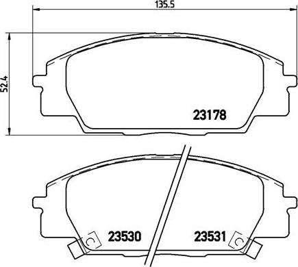 Brembo P 28 032 - Bremžu uzliku kompl., Disku bremzes adetalas.lv