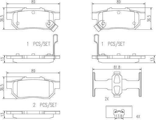 Brembo P28025N - Bremžu uzliku kompl., Disku bremzes adetalas.lv