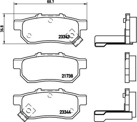 Brembo P 28 025 - Bremžu uzliku kompl., Disku bremzes adetalas.lv