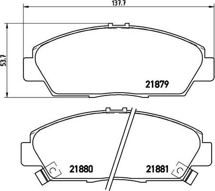 Brembo P 28 021 - Bremžu uzliku kompl., Disku bremzes adetalas.lv