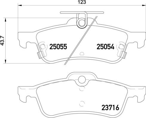 Brembo P 28 070 - Bremžu uzliku kompl., Disku bremzes adetalas.lv