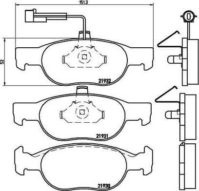 Brembo P23057N - Bremžu uzliku kompl., Disku bremzes adetalas.lv