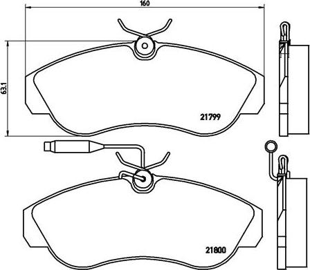 Brembo P 23 069 - Bremžu uzliku kompl., Disku bremzes adetalas.lv