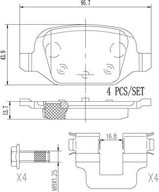 Brembo P23064N - Bremžu uzliku kompl., Disku bremzes adetalas.lv