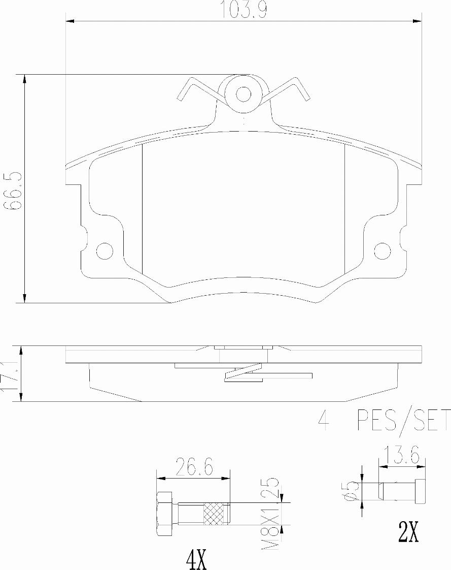 Brembo P23017N - Bremžu uzliku kompl., Disku bremzes adetalas.lv