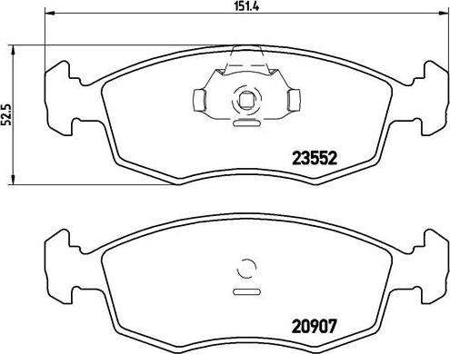 Brembo P 23 079 - Bremžu uzliku kompl., Disku bremzes adetalas.lv