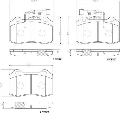 Brembo P23074N - Bremžu uzliku kompl., Disku bremzes adetalas.lv