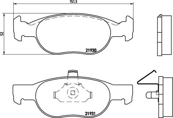 Brembo P 23 073 - Bremžu uzliku kompl., Disku bremzes adetalas.lv