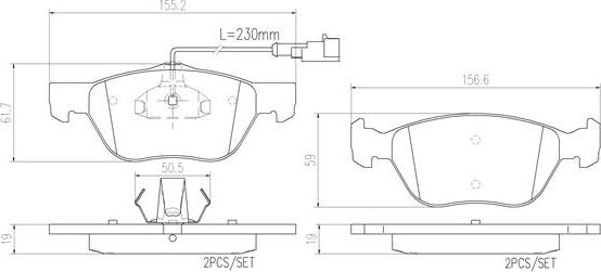 Brembo P23077N - Bremžu uzliku kompl., Disku bremzes adetalas.lv