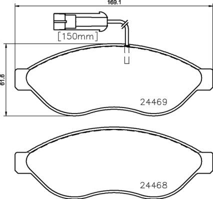 Brembo P 23 144 - Bremžu uzliku kompl., Disku bremzes adetalas.lv