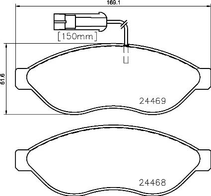 Brembo P 23 143 - Bremžu uzliku kompl., Disku bremzes adetalas.lv