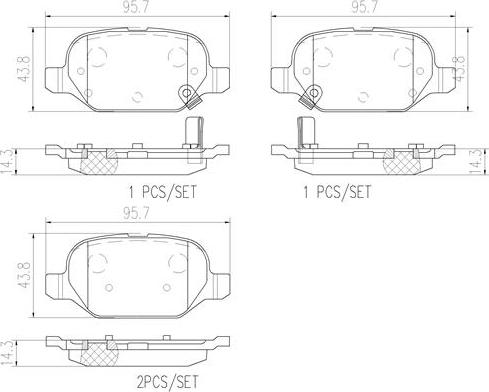 Brembo P23151N - Bremžu uzliku kompl., Disku bremzes adetalas.lv