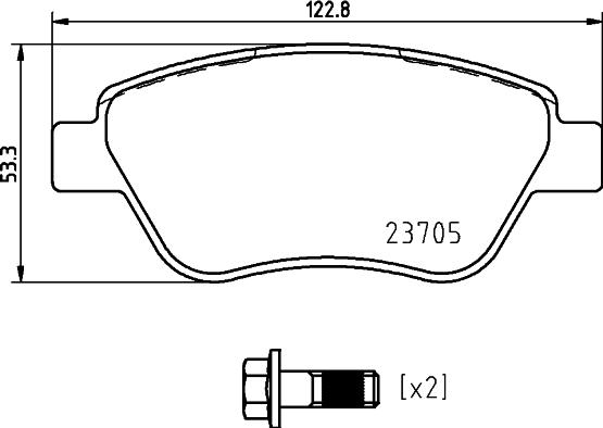 Brembo P 23 169 - Bremžu uzliku kompl., Disku bremzes adetalas.lv