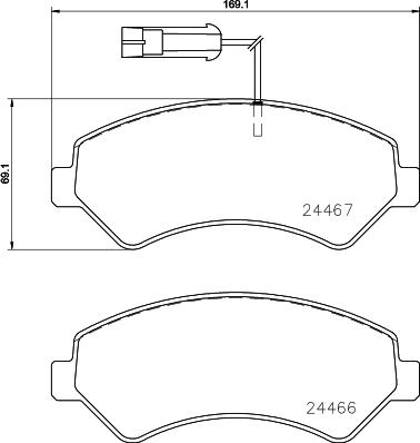 Brembo P 23 161 - Bremžu uzliku kompl., Disku bremzes adetalas.lv