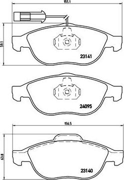 Brembo P 23 114 - Bremžu uzliku kompl., Disku bremzes adetalas.lv