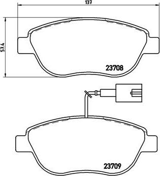 Brembo P 23 137X - Bremžu uzliku kompl., Disku bremzes adetalas.lv