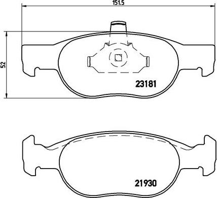 Brembo P 23 125 - Bremžu uzliku kompl., Disku bremzes adetalas.lv