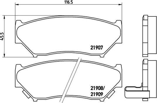 Brembo P 79 008 - Bremžu uzliku kompl., Disku bremzes adetalas.lv