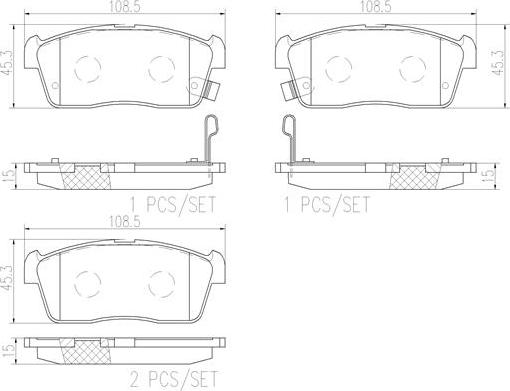 Brembo P79012N - Bremžu uzliku kompl., Disku bremzes adetalas.lv