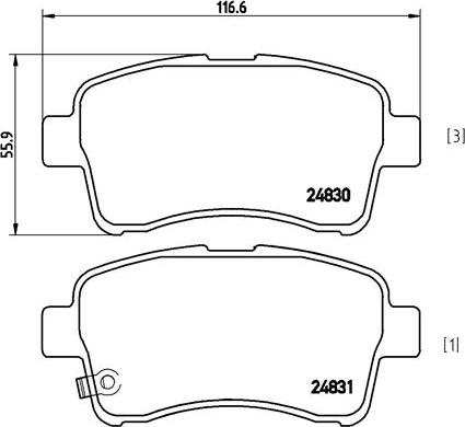 Brembo P 79 021 - Bremžu uzliku kompl., Disku bremzes adetalas.lv