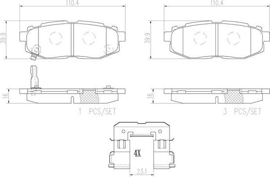 Brembo P78018N - Bremžu uzliku kompl., Disku bremzes adetalas.lv