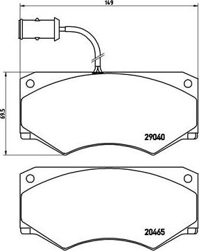 Brembo P A6 005 - Bremžu uzliku kompl., Disku bremzes adetalas.lv