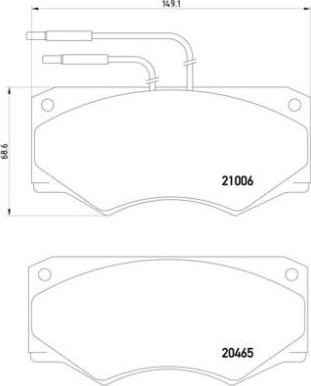 Brembo P A6 002 - Bremžu uzliku kompl., Disku bremzes adetalas.lv