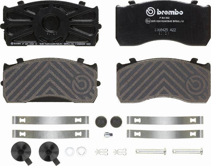 Brembo P B4 002 - Bremžu uzliku kompl., Disku bremzes adetalas.lv