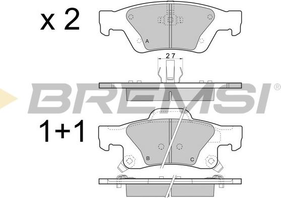 Bremsi BP3461 - Bremžu uzliku kompl., Disku bremzes adetalas.lv