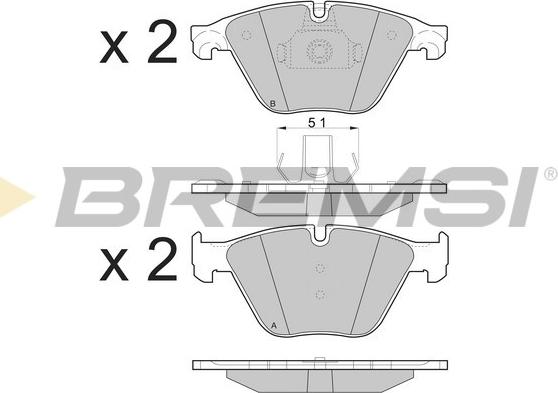 Bremsi BP3500 - Bremžu uzliku kompl., Disku bremzes adetalas.lv