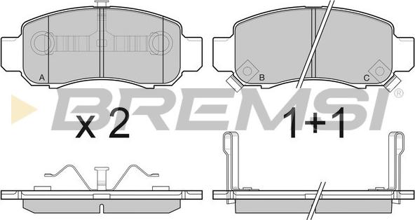 Bremsi BP3041 - Bremžu uzliku kompl., Disku bremzes adetalas.lv