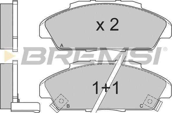 Bremsi BP2519 - Bremžu uzliku kompl., Disku bremzes adetalas.lv