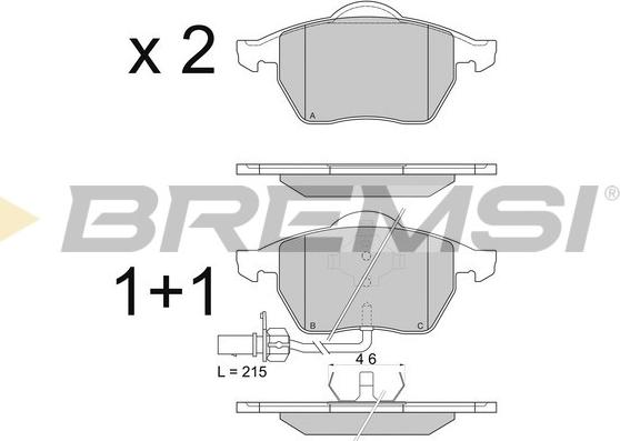 Bremsi BP2816 - Bremžu uzliku kompl., Disku bremzes adetalas.lv