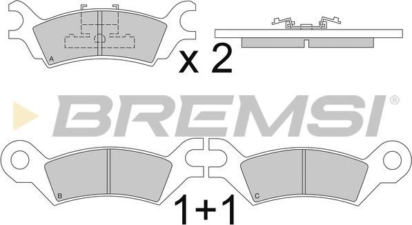 Bremsi BP2251 - Bremžu uzliku kompl., Disku bremzes adetalas.lv